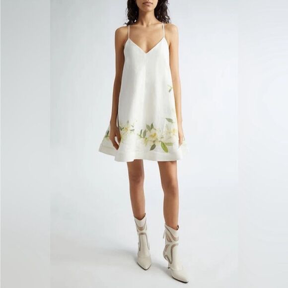 Zimmerman Harmony Swing Floral linen Minidress size 10 NWT $ 895.00 - Picture 7 of 12